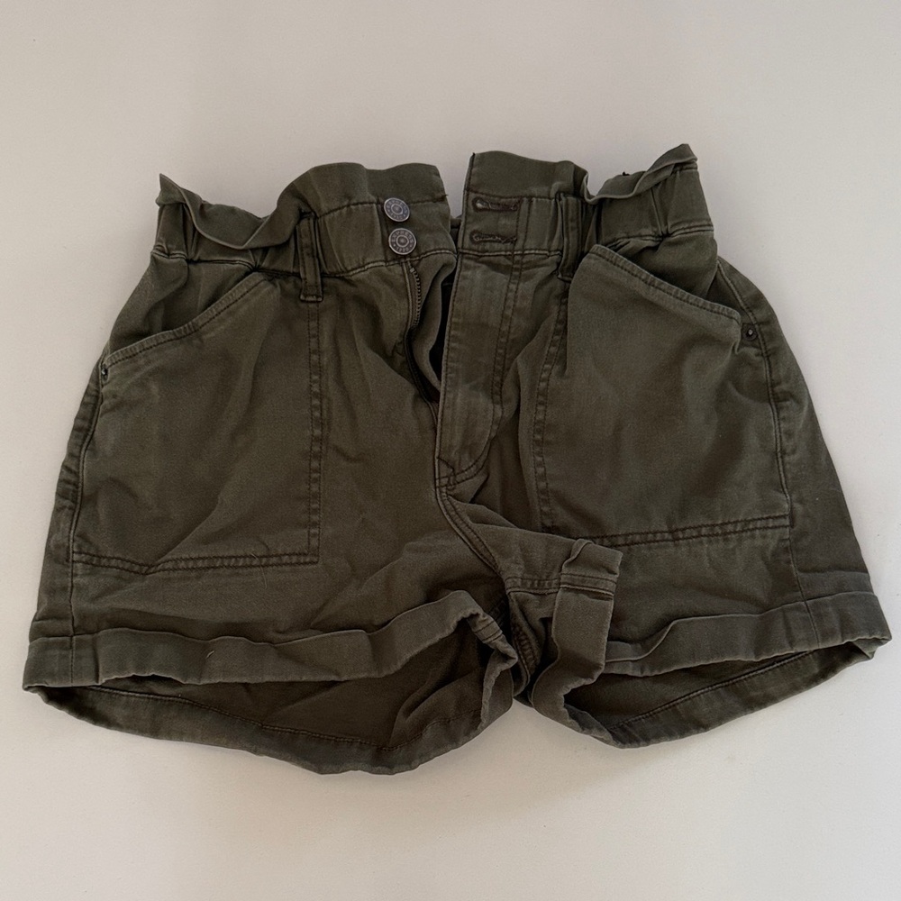 Express Green Women's Paper Bag Shorts